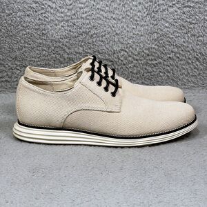 Cole Haan Original Grand Zero Plain Toe Mens Size 8.5 Oxford Shoes Ivory Knit